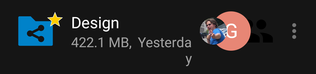 Dark mode user share icon in file list and favorite icon