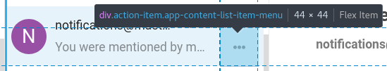 app content list item menu