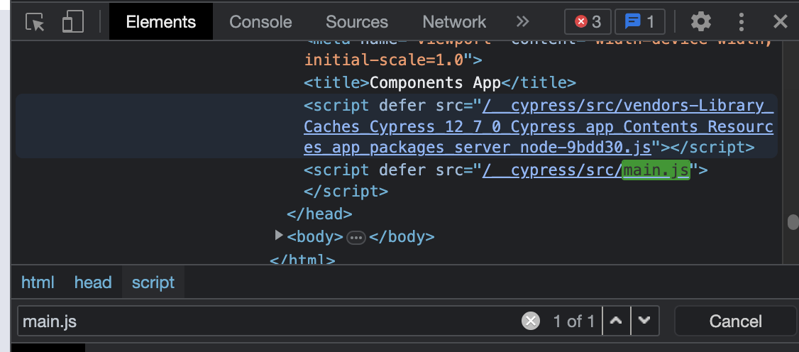 Missing type=module in Cypress script tag makes component tests hang ...
