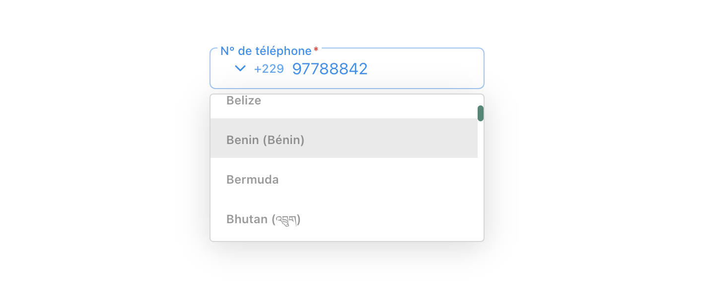 PhoneInput screenshot