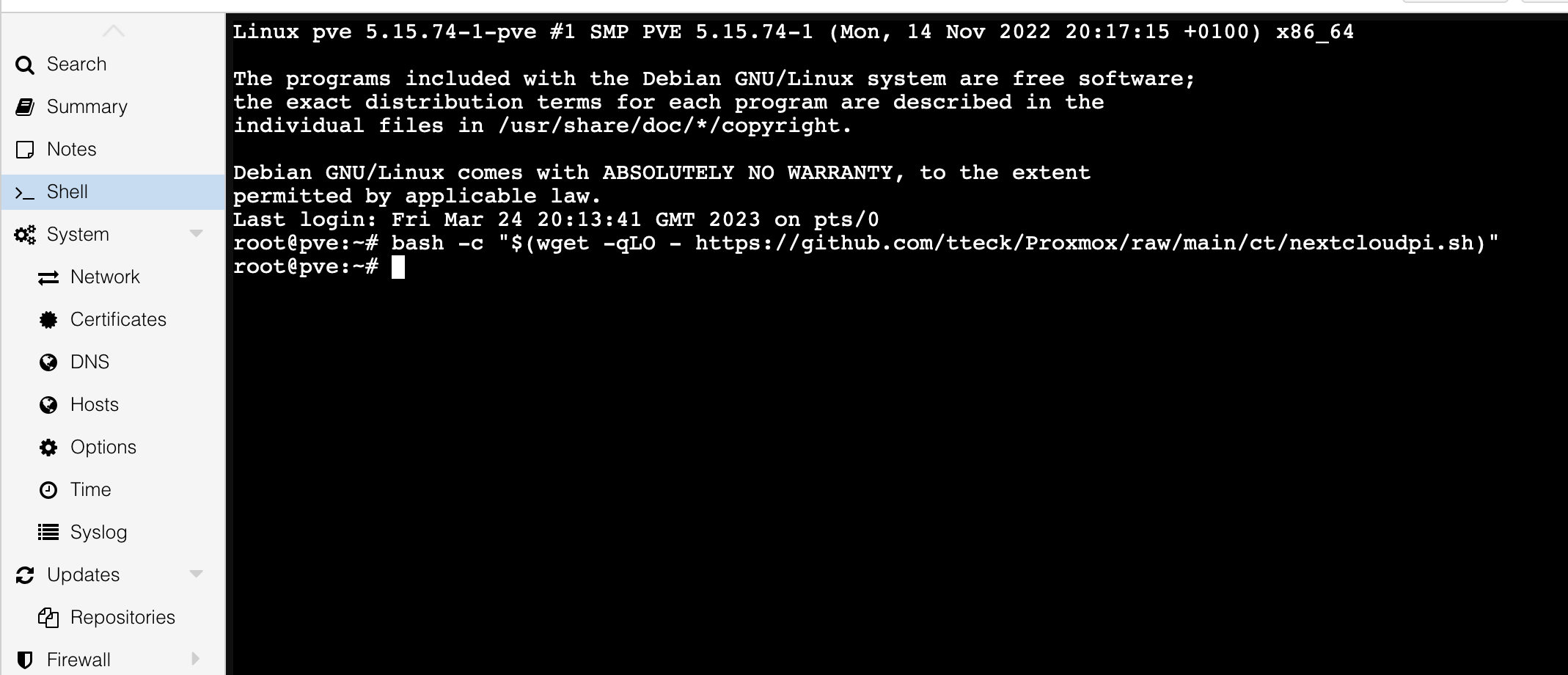NextCloud script doesn't run · Issue #1247 · tteck/Proxmox · GitHub