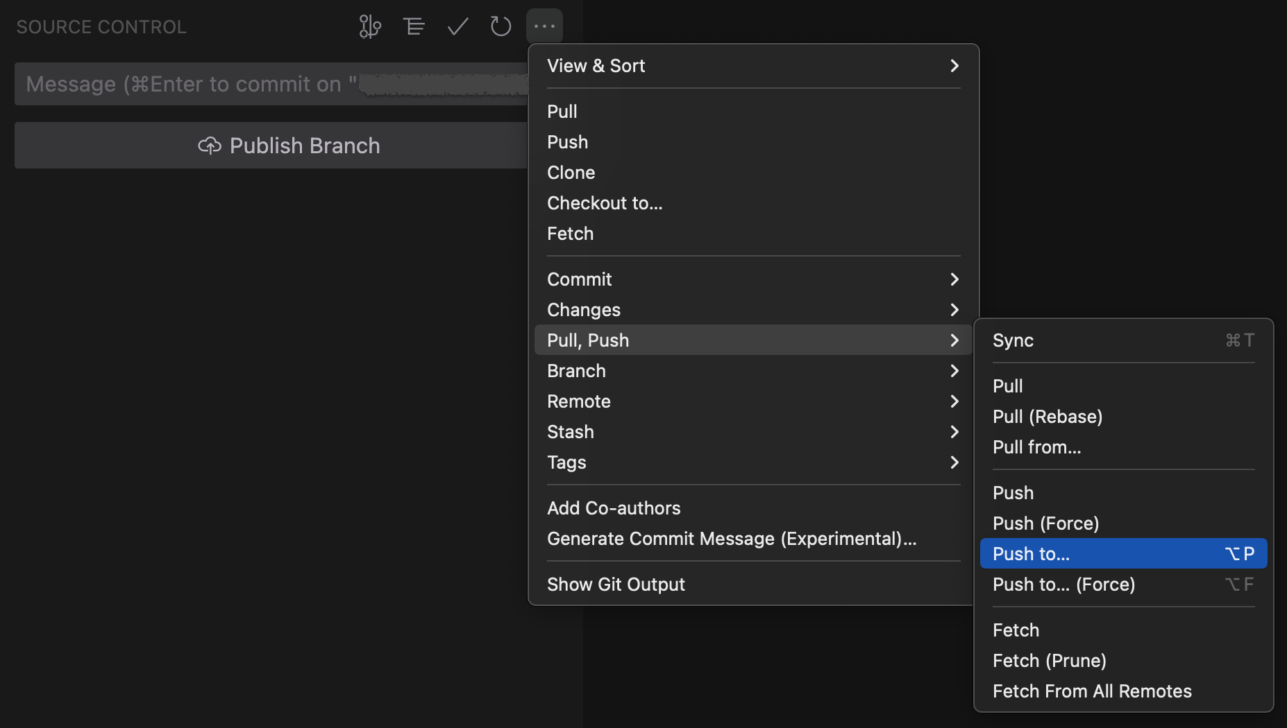 Add remote tracking toggle to Source Control