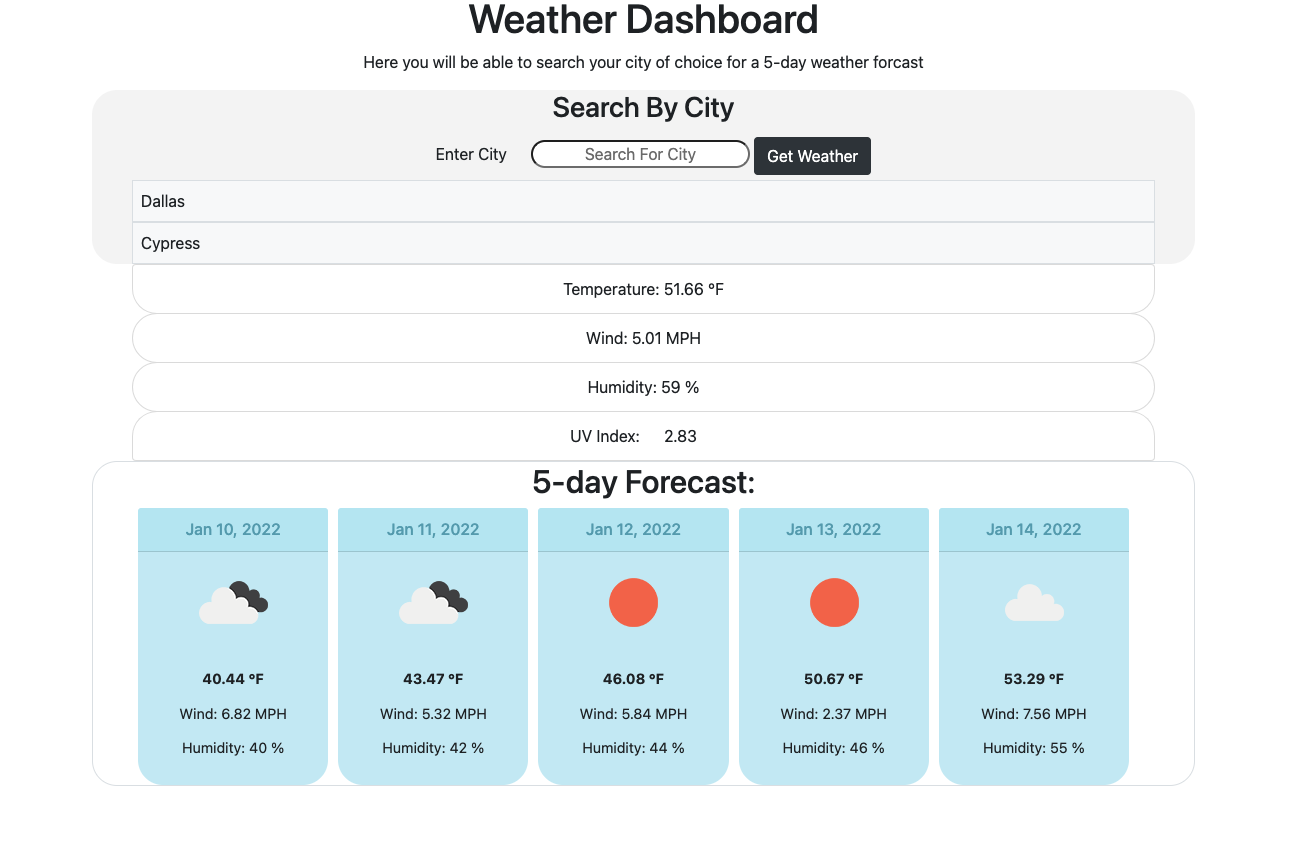 GitHub - TaylorH07/weather-dashboard
