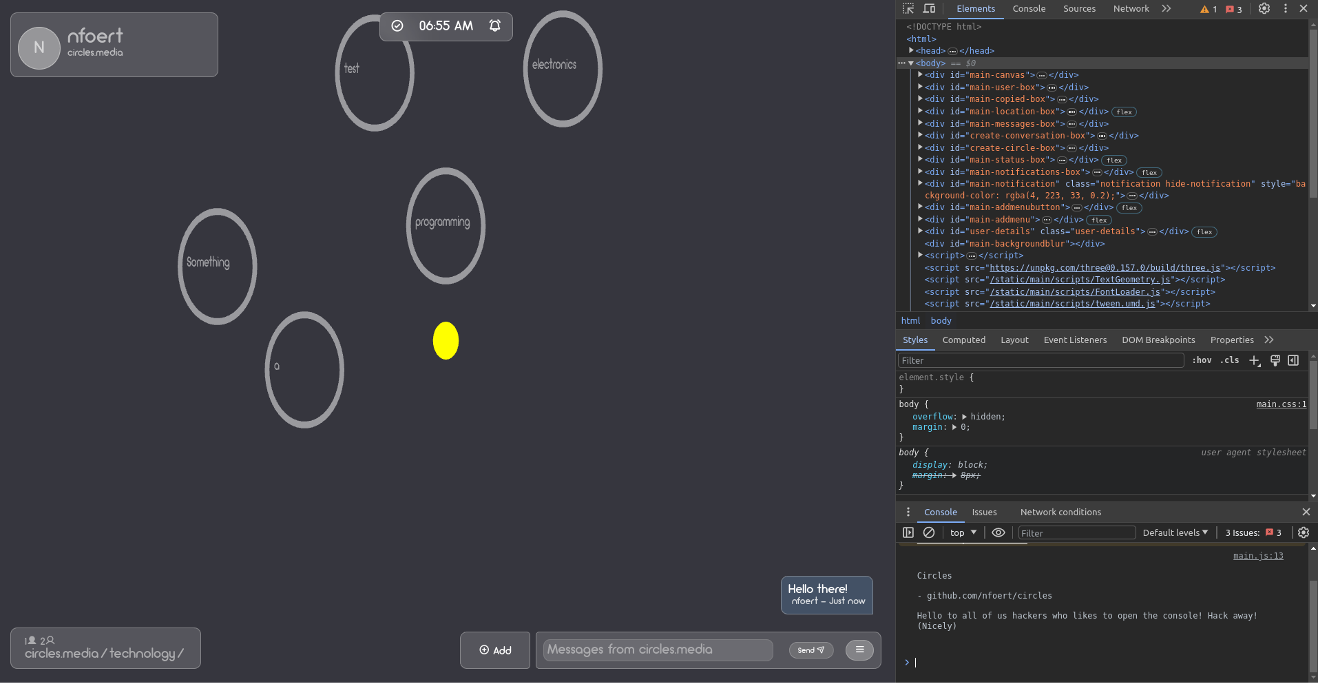 Three.js canvas does not resize properly · Issue 4 · nfoert/circles