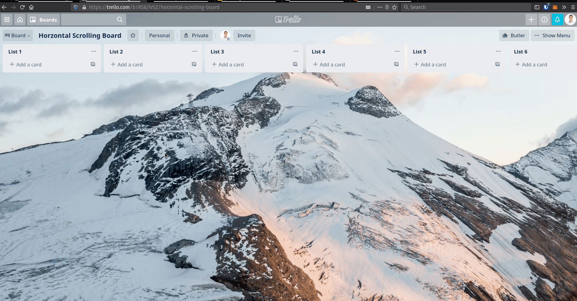 Horizontal Scrolling Trello