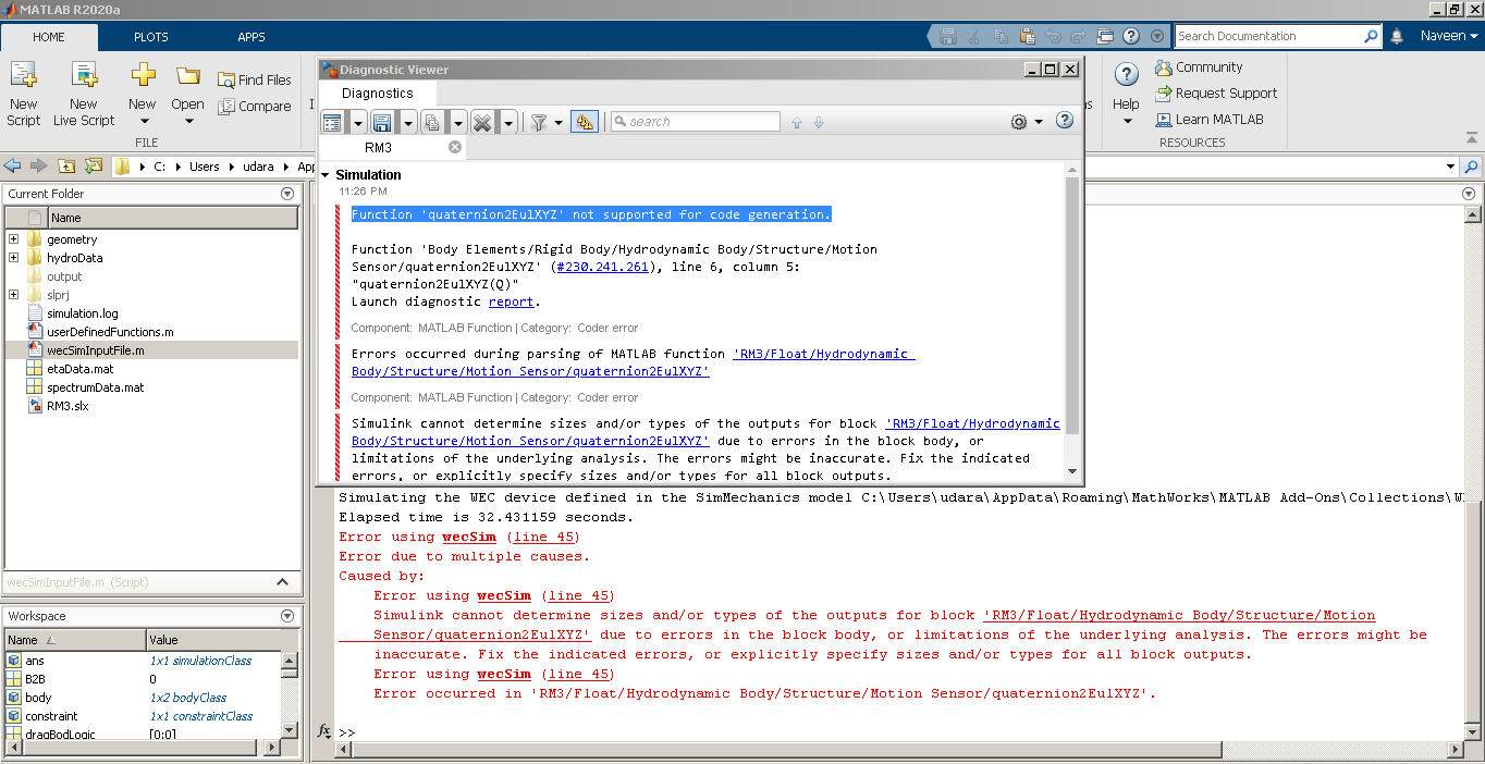 Error occurs when trying to run WEC-Sim examples · Issue #754 · WEC-Sim ...