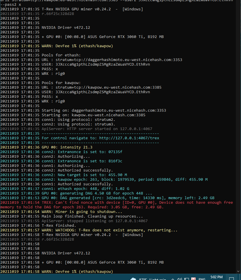 Does not have enough memory to hold the DAG for epoch 263 · Issue #748 ...