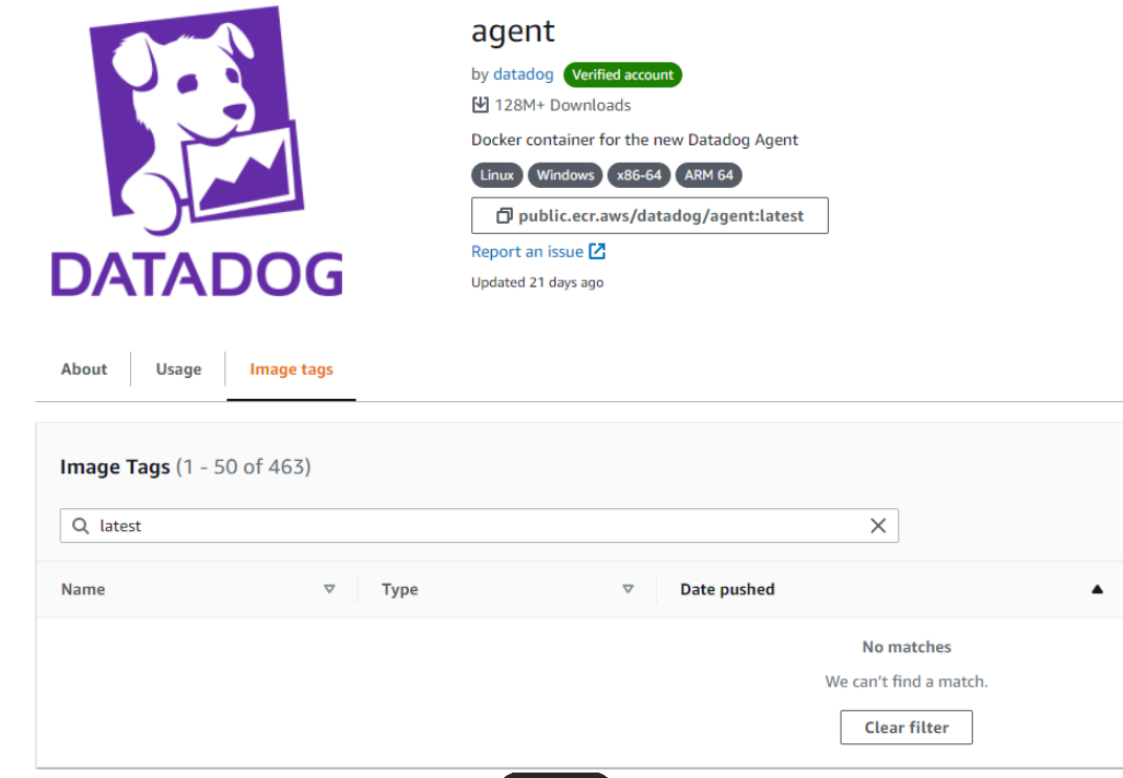DataDog Agent Latest Tag missing from AWS Public ECR · Issue #9583 ...