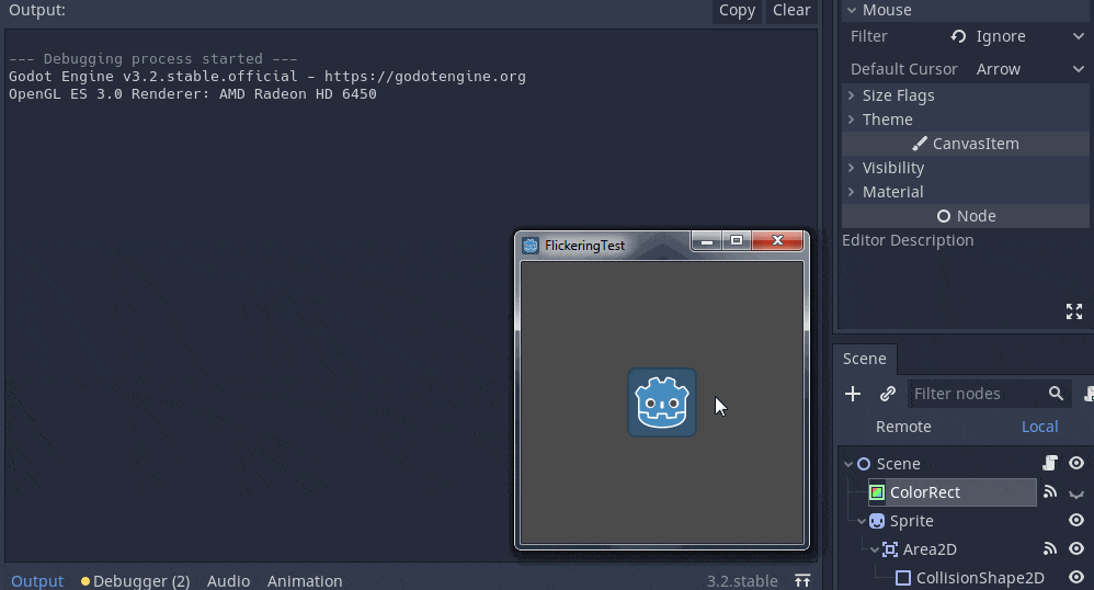 ColorRect flickers when shown by mouse_entered signal · Issue #35922 ...
