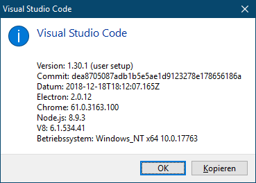 vs code version