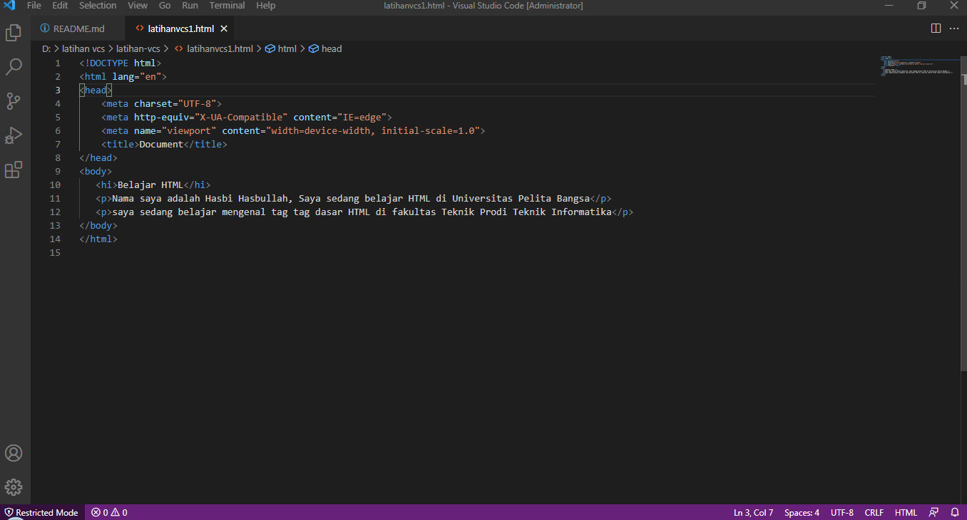GitHub - Hasbihasbullah/latihan-vcs