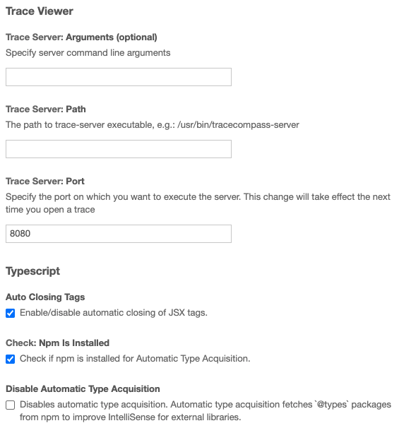 Add a setting in the UI to specify trace server CLI arguments · Issue ...