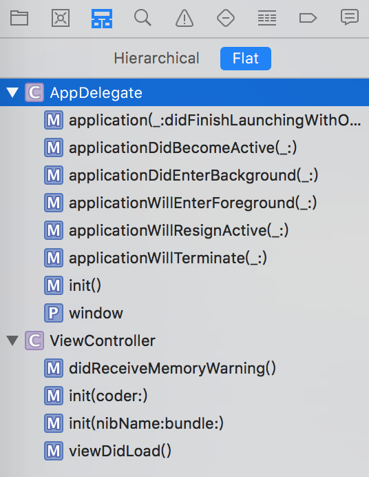 xcode-unknown-tips-Show the Symbol navigator