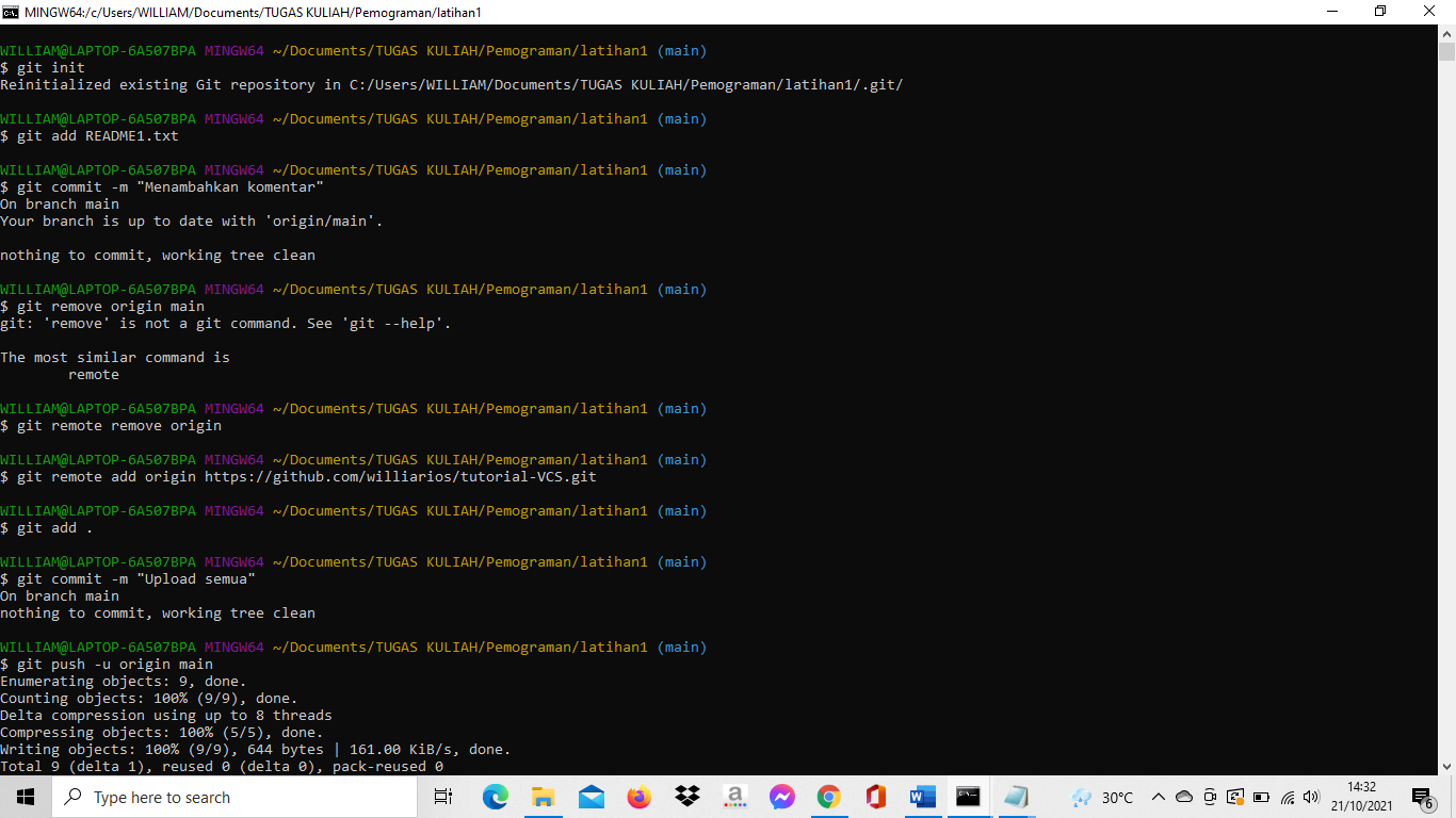 GitHub - williarios/latihan-VCS