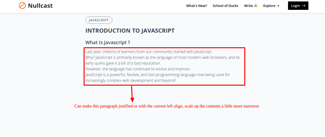 Content changes and Inline code block of JS Course -- Chapter 1 and 2 ...