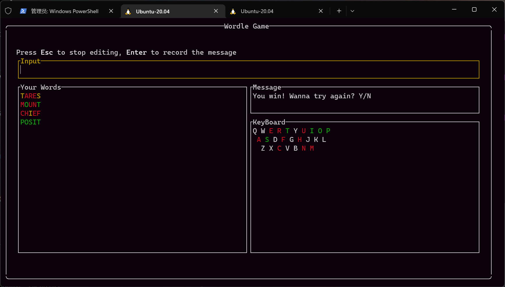 GitHub - zhaozkTHU/wordle: 2022暑期大作业: rust-wordle