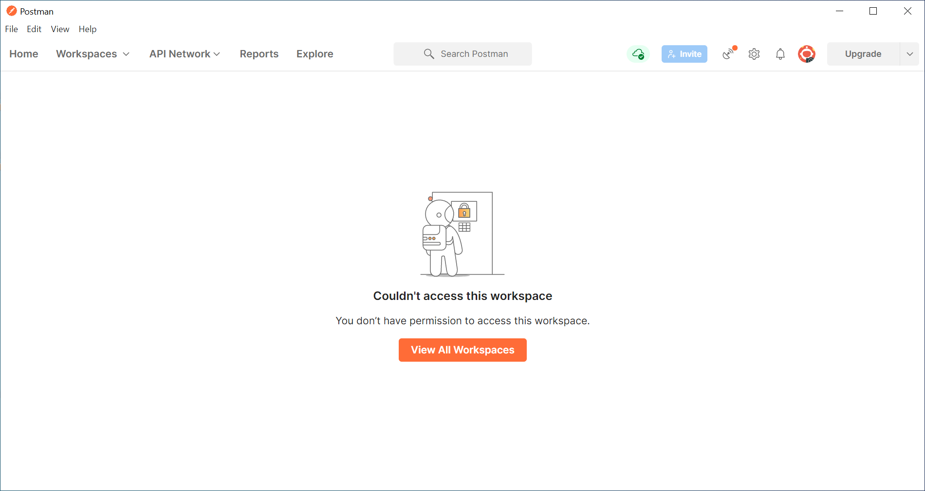 Couldn't access this workspace You don’t have permission to access this ...
