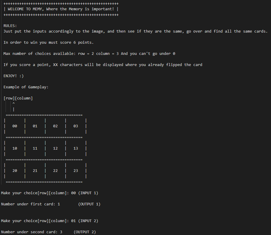GitHub - Graffioh/Memy-memory-card-game: A console card game ispired by ...