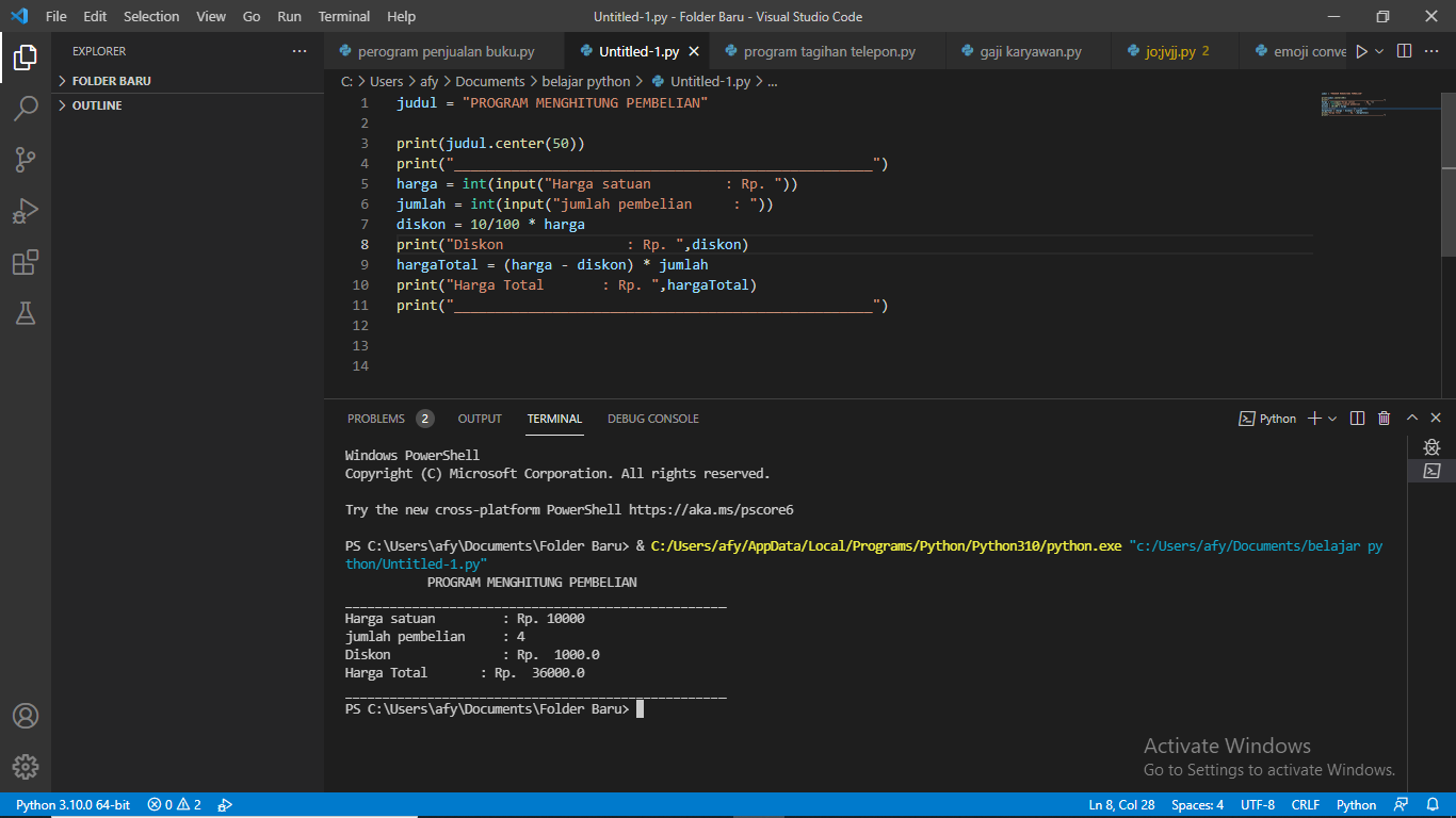 GitHub - Ananda227/Tugas-Praktikum-Python-I---TUGAS
