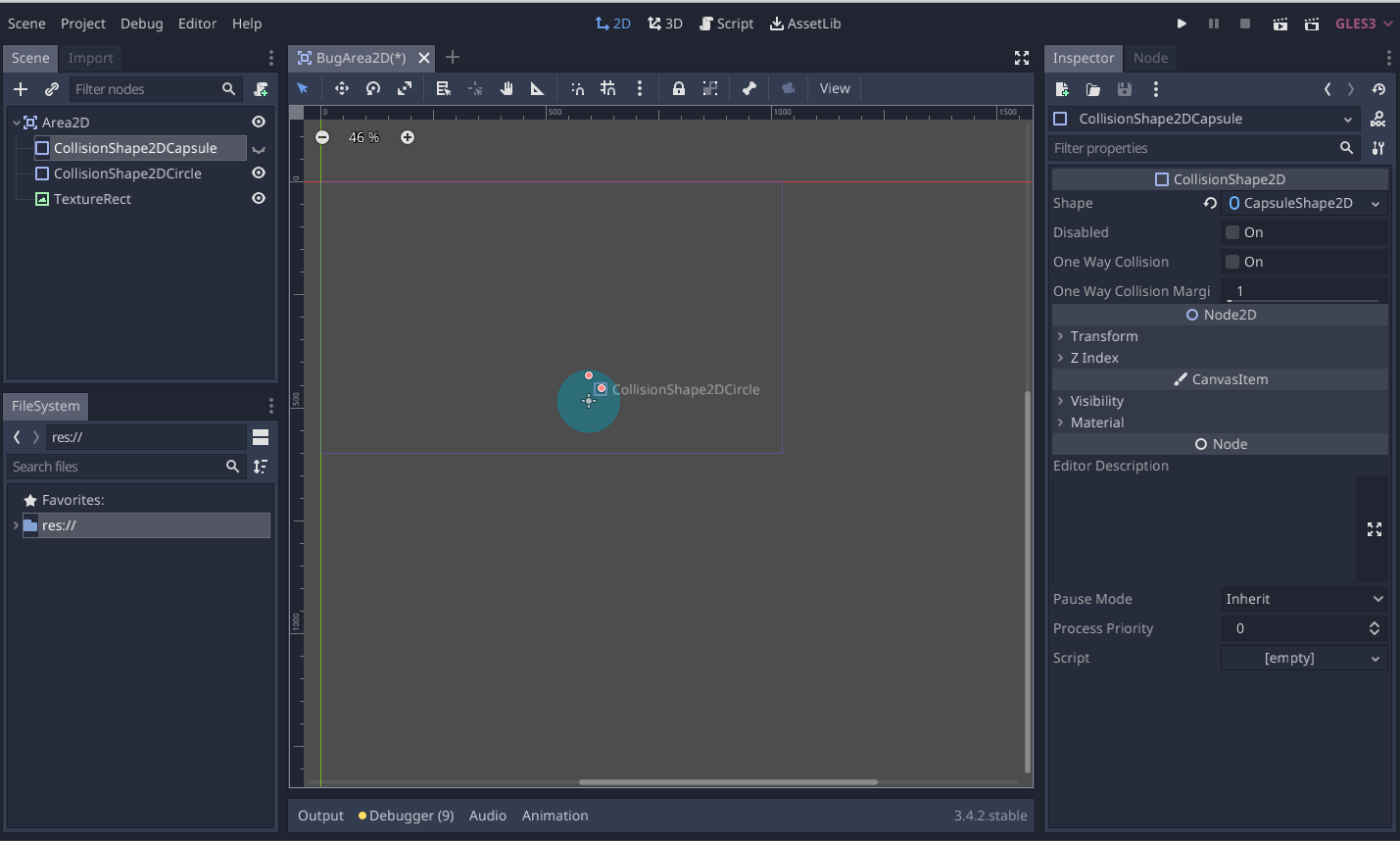 Editor should hide node CollisionShape2D handles when Toggle Visibility ...