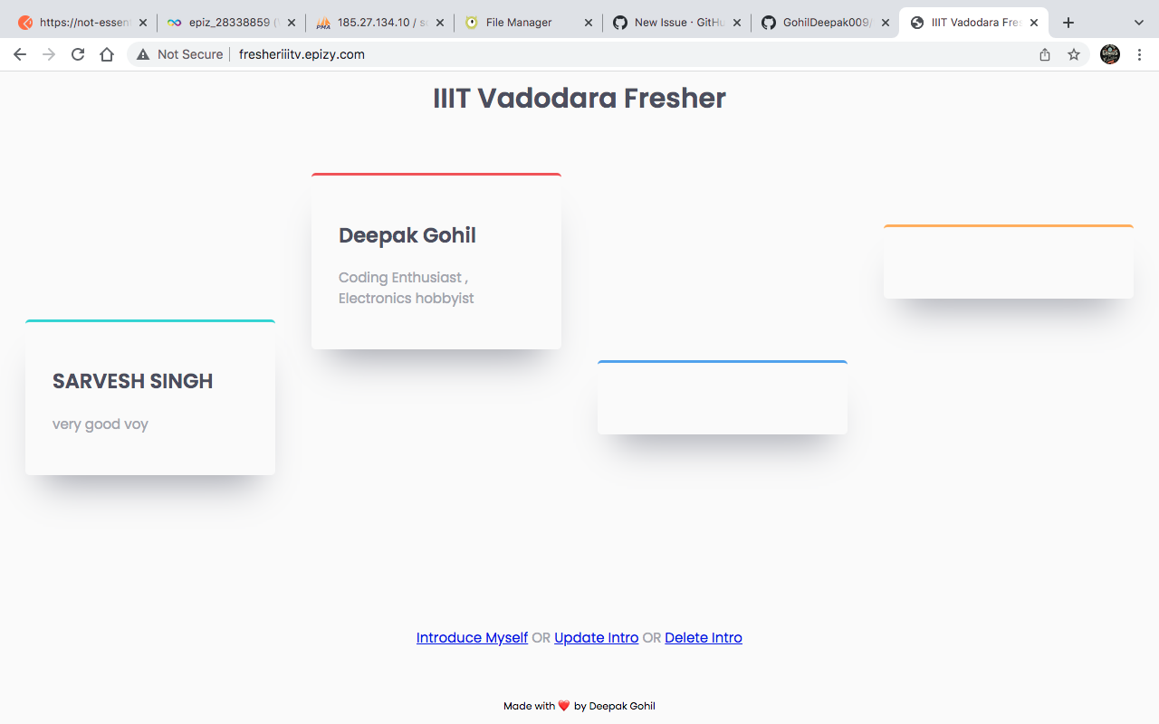 IIITv Fresher Intro · Issue #65 · GitHub-Campus-Program-India/CIS · GitHub