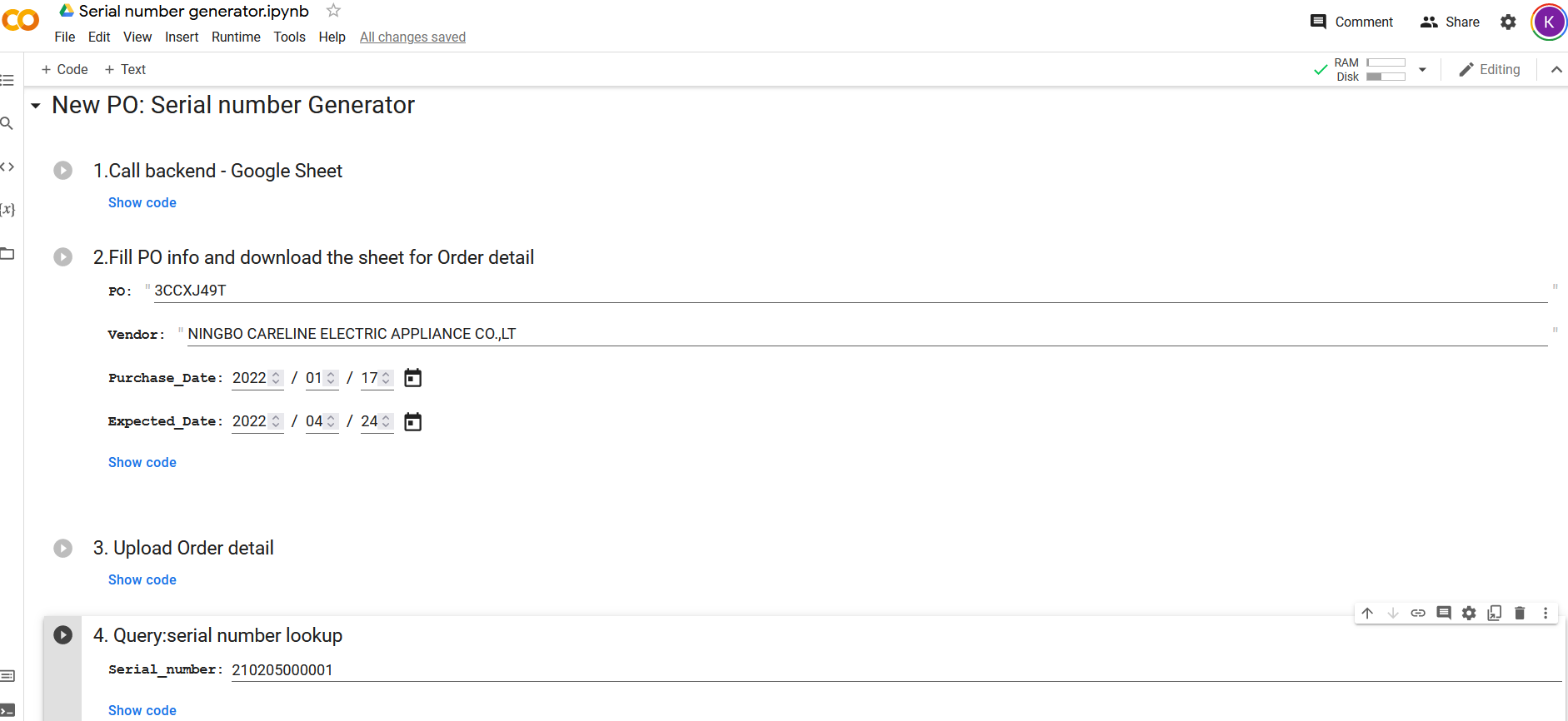 Github kaispace30098 new po serial number generator generate serial