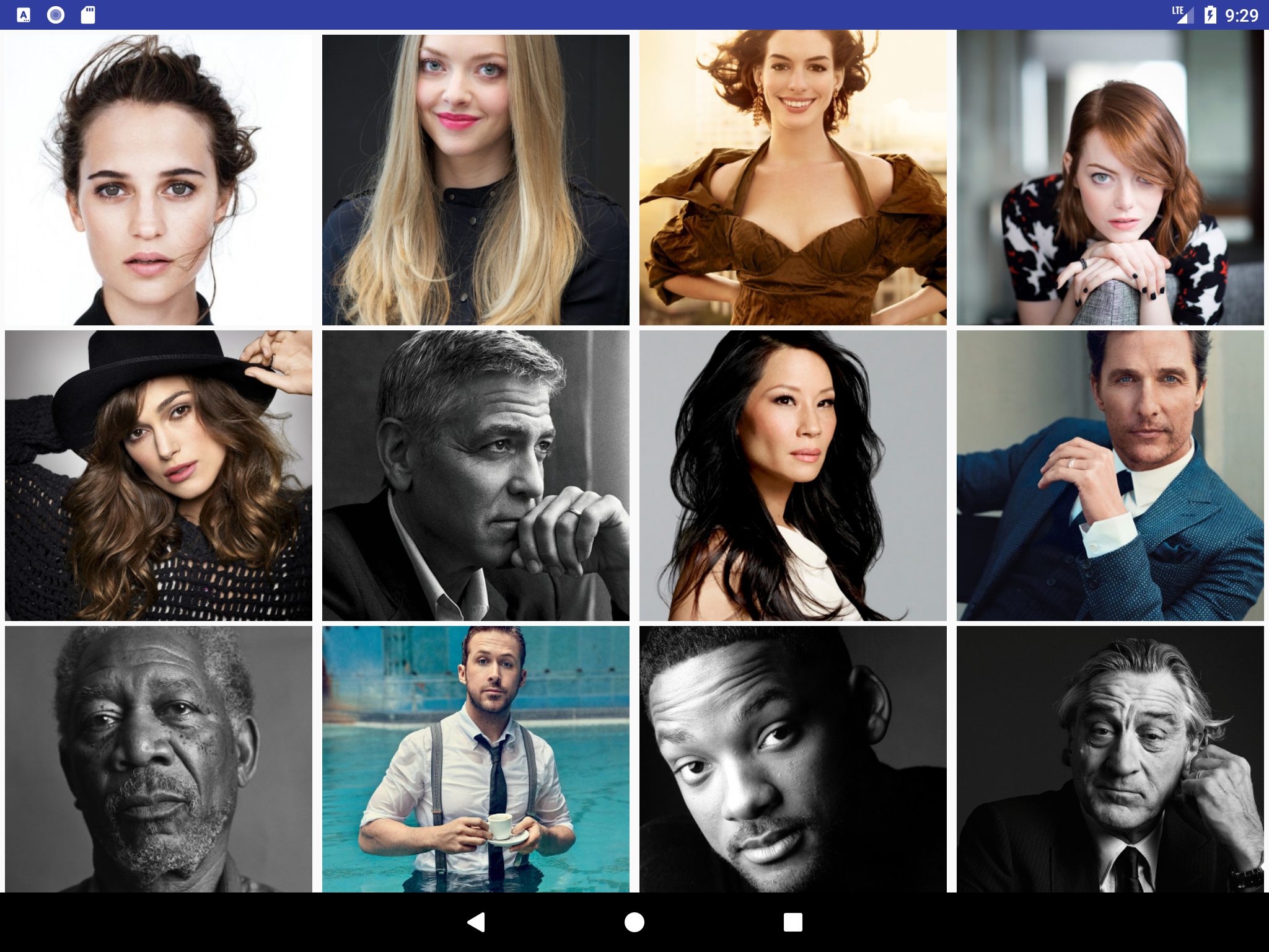 Главный экран в ландшафтном режиме