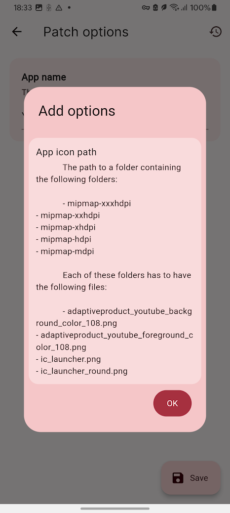 bug: confusing UX for patch options dialog · Issue #1385 · ReVanced ...