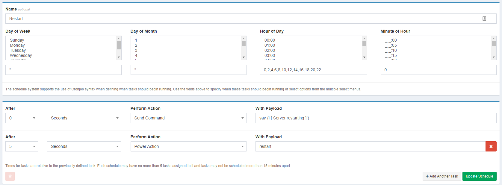 Schedule running every minute · Issue #2139 · pterodactyl/panel · GitHub