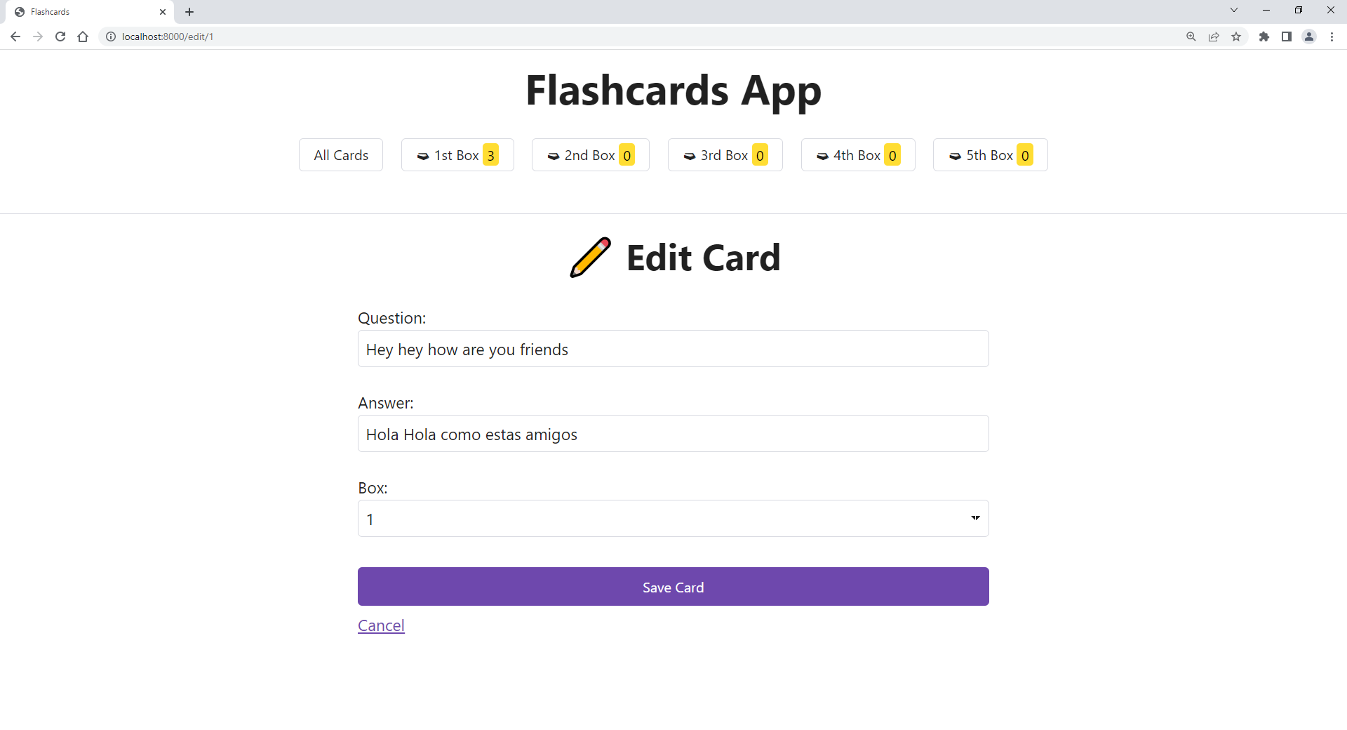 Github tajtimate flashcard app