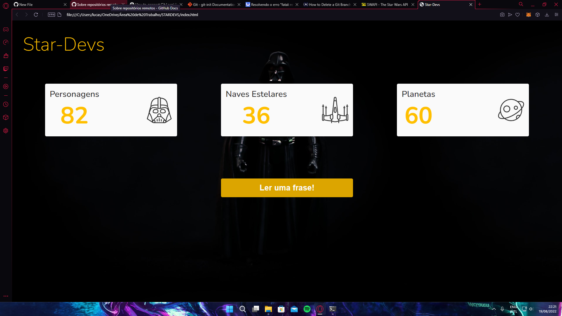 GitHub - LucasHRocha/star_devs: Página Web com APIs do Star Wars