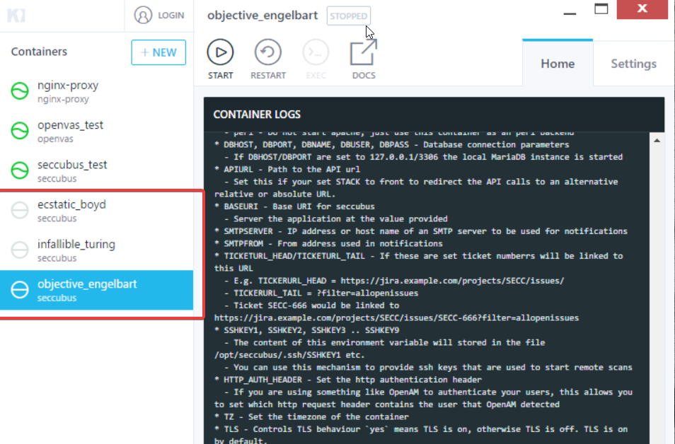 How do I run a scan using an existing container? · Issue #642 ·  seccubus/seccubus · GitHub