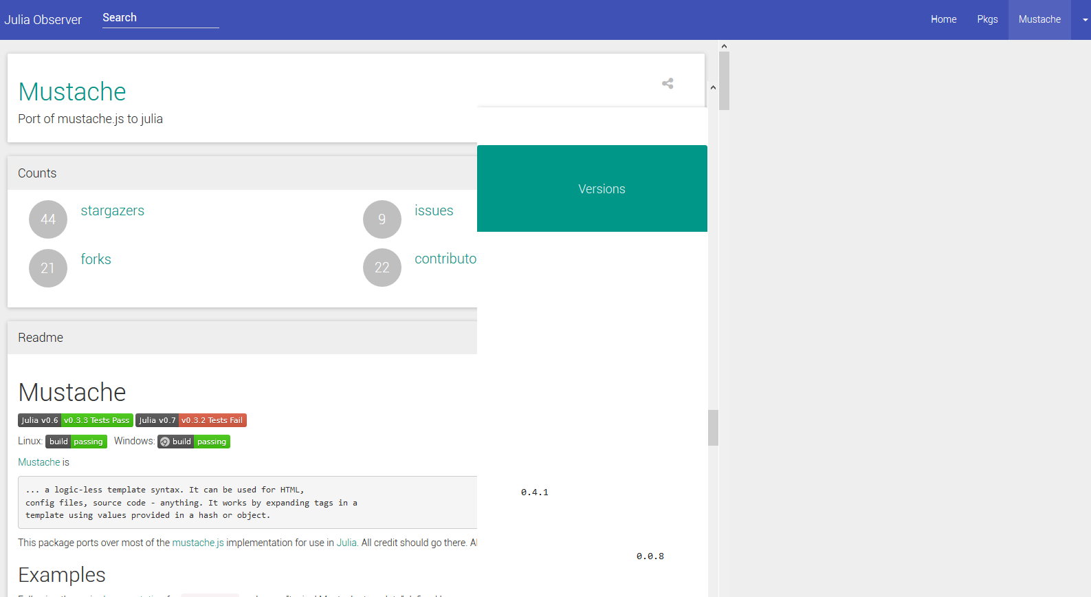 Mustache package webpage layout is broken · Issue #47 · djsegal/julia ...