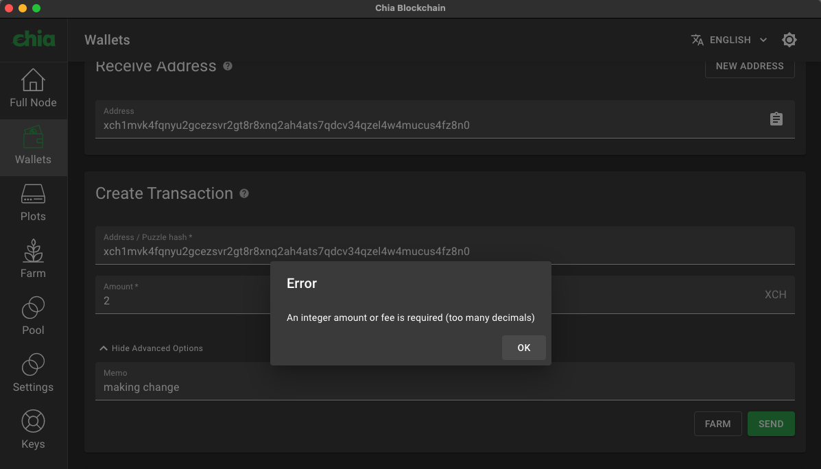 [Bug] getting error when sending transaction · Issue #9873 · Chia ...