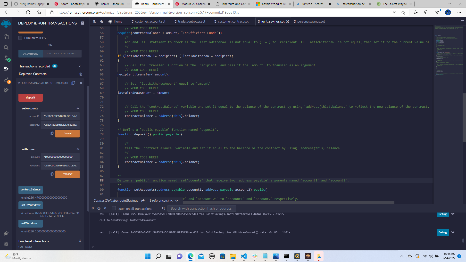 GitHub - trekj/Module_20_Challenge: Solidity