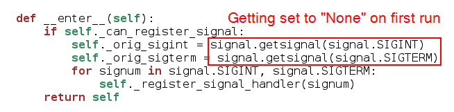 Signal handler registered outside Python causes error · Issue #2952 ...
