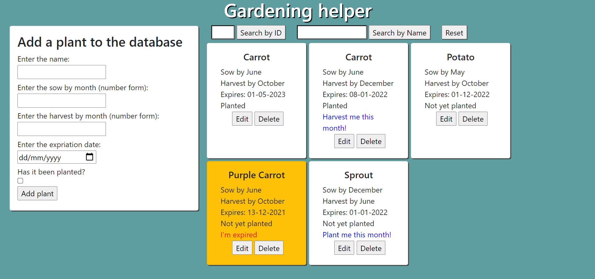 GitHub - JennyE7/GardeningProjBackend