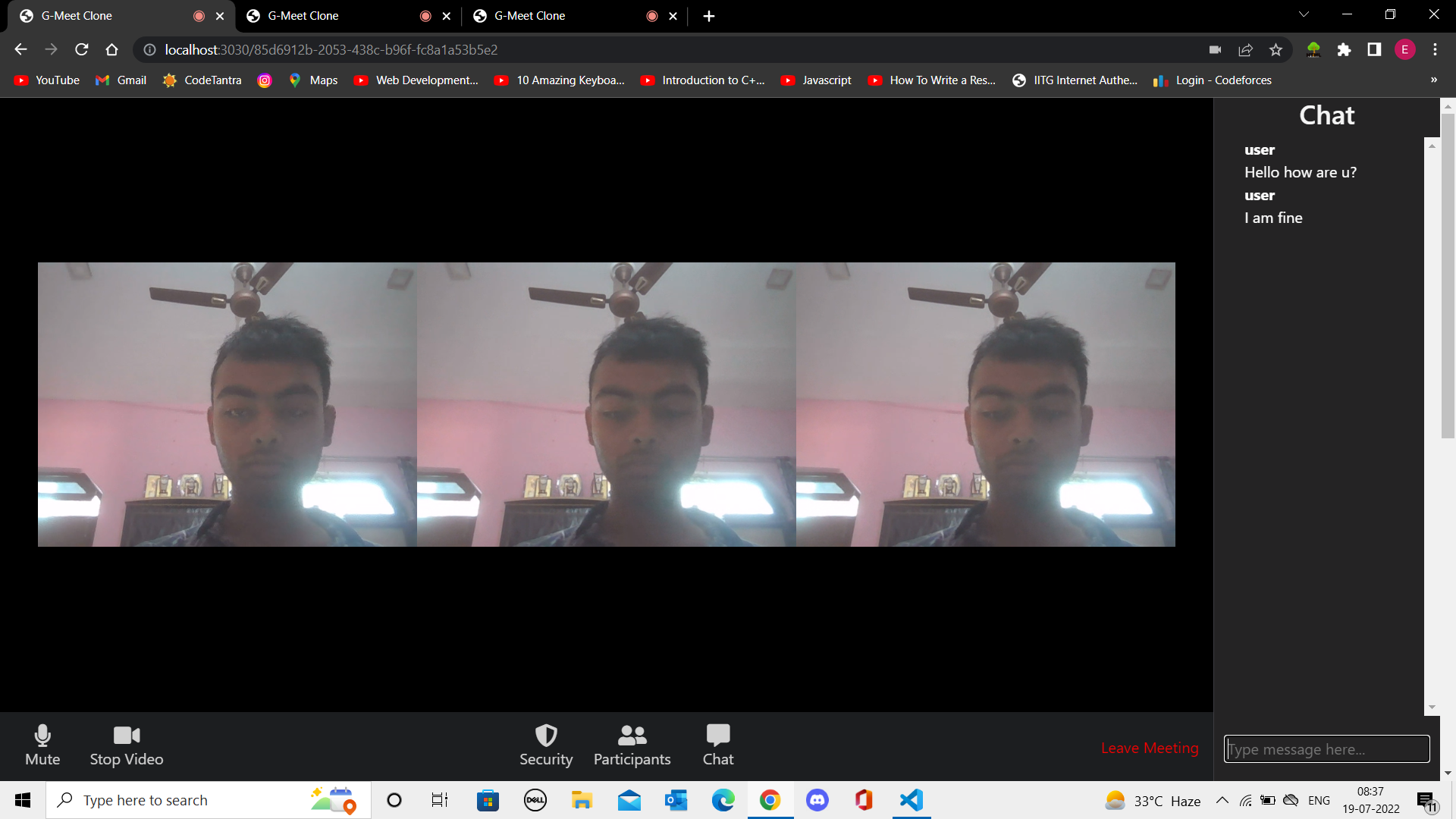GitHub - eshu-patel/G-Meet-Clone: Made the G-Meet clone with some basic ...