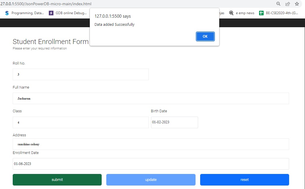 GitHub - komalyadav007/StudentEnrollmentForm