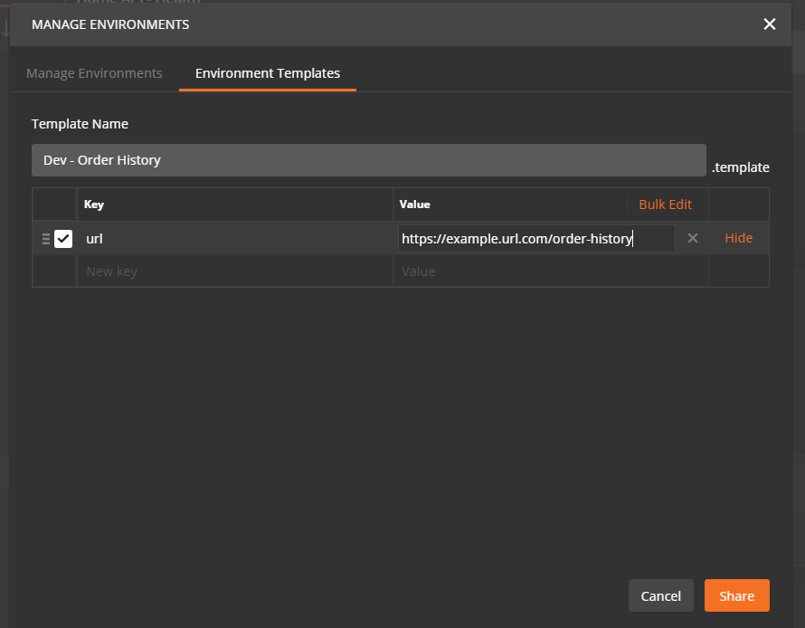 [UI Improvement] - When successfully sharing an environment, the fields ...