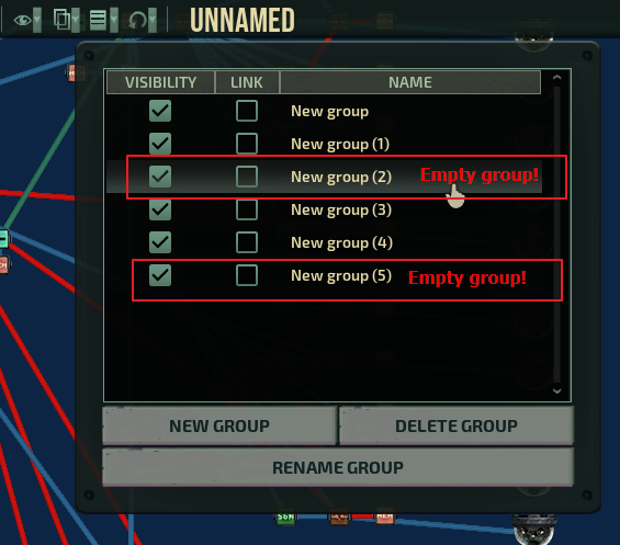 Manage groups (sub editor) - "Number of objects in the group" and ...