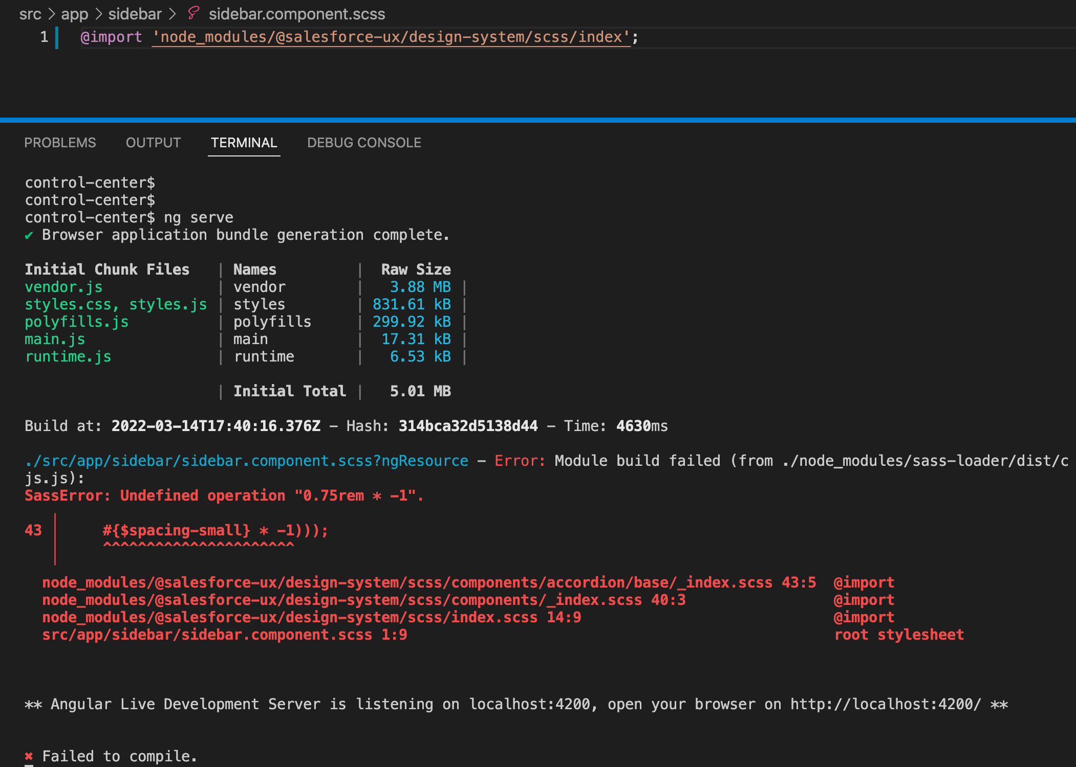 Bug Accordion component SASS fails to compile with Angular · Issue