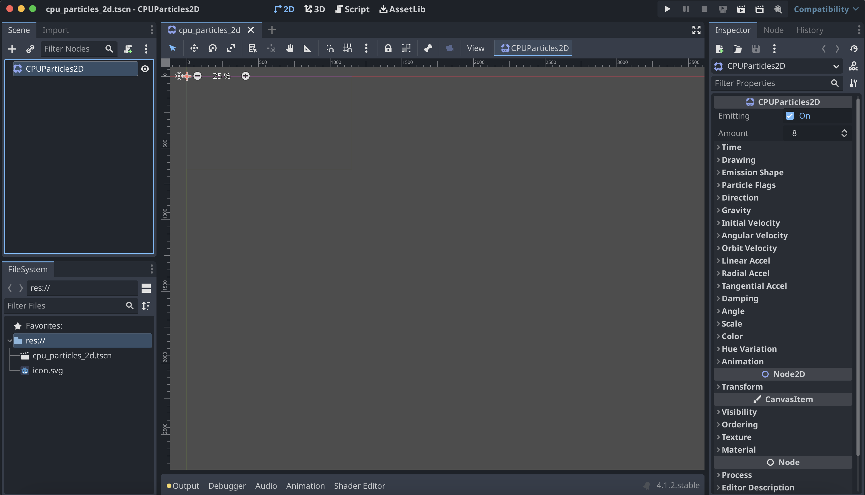 CPUParticles2D missing Process Material tab · Issue #84024 ...