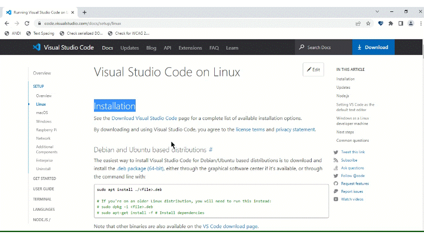 A11y_Docs Setup_Linux_Usability