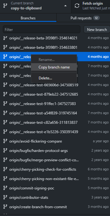 GitHub Desktop - easy copying of Branch Name Feature Request · Issue ...