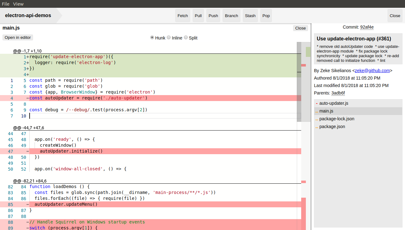 Screenshot of patch viewer