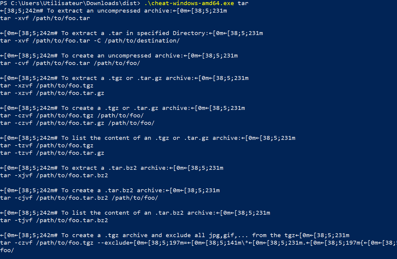 display cheats of a command on Windows · Issue #672 · cheat/cheat · GitHub
