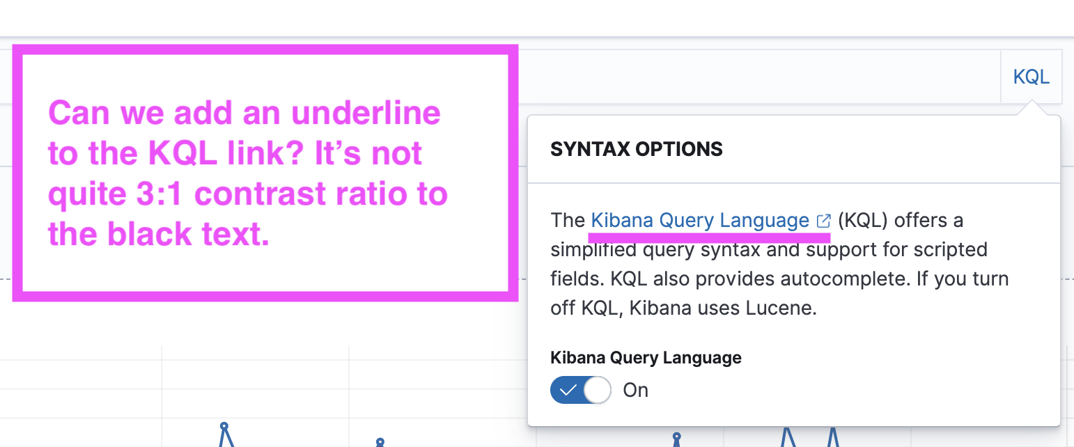[COGNITION]: Consider adding an underline to the KQL link in Syntax ...