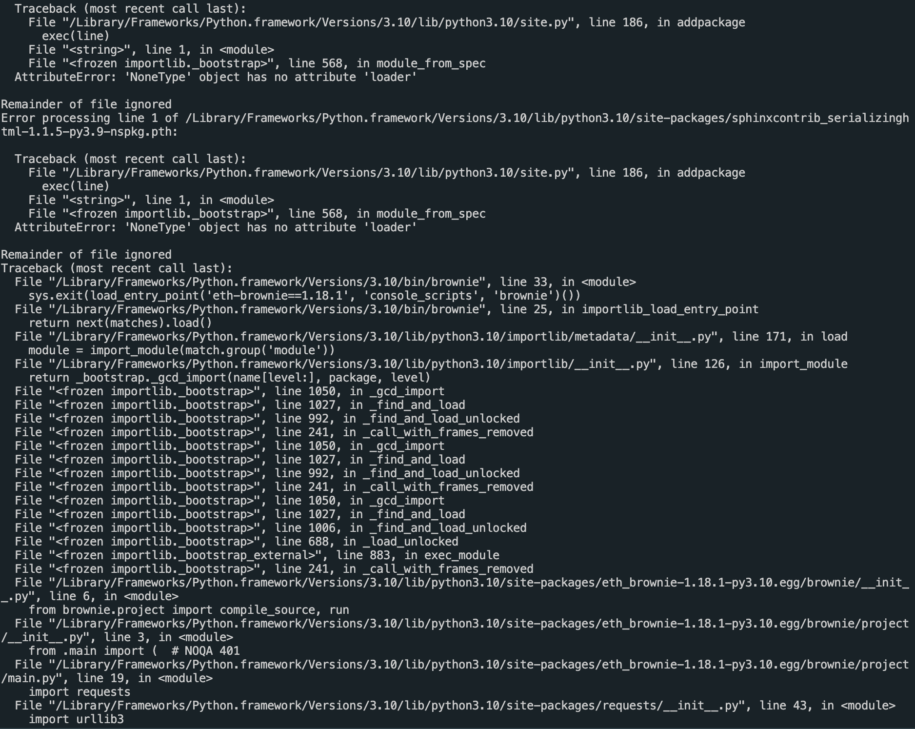Unable to install brownie · Issue #1469 · smartcontractkit/full ...