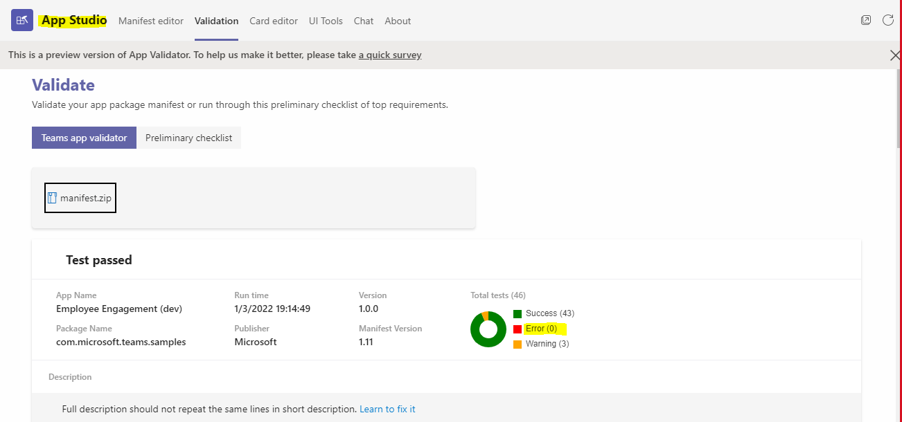 Teams app manifest error while creating a messaging extension. · Issue ...